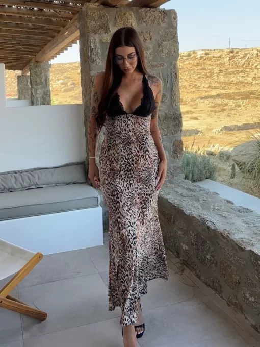 Vestido Leopardo Encaje