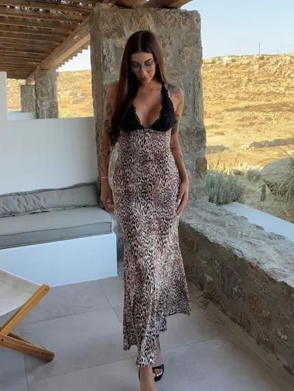 Vestido Leopardo Encaje