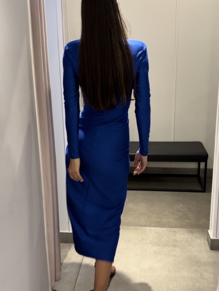 Vestido Velar Azul Manga Larga