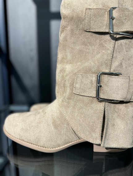 Botas Hebilla Beige