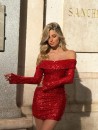 Vestido Barcelo Glitter Rojo