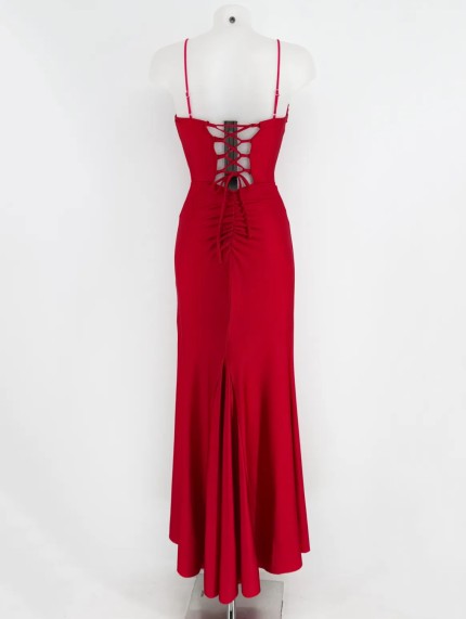 Vestido Kiara Nudo Rojo