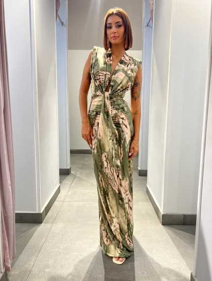Vestido Velar Estampado Verde