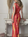 Vestido Velar Estampado Naranja