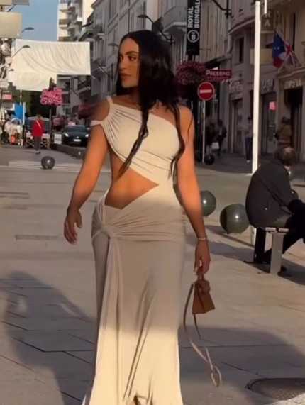 Vestido Violeta Beige