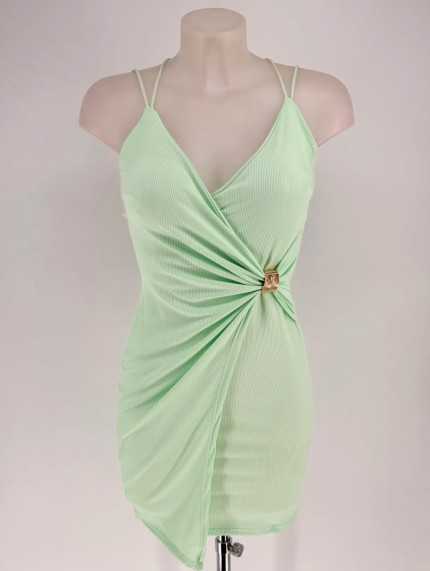 Vestido Detalle Canalé Corto