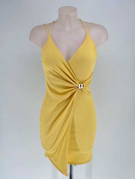Vestido Detalle Canalé Corto