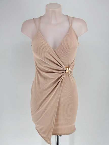 Vestido Detalle Canalé Corto