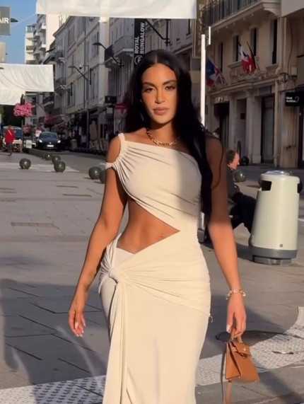 Vestido Violeta Beige Oscuro