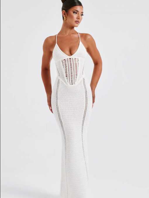 Vestido Rejilla Blanco