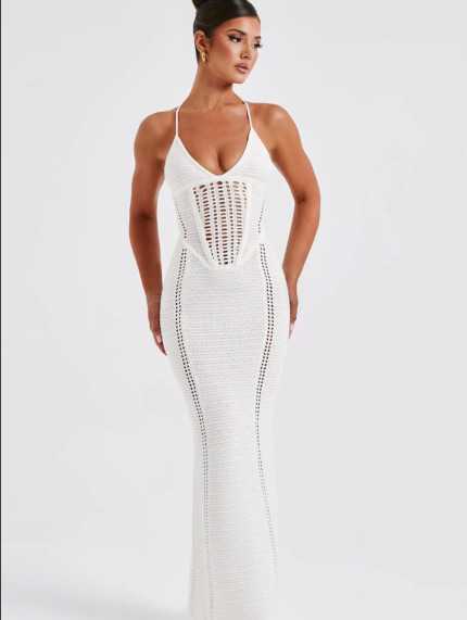 Vestido Rejilla Blanco