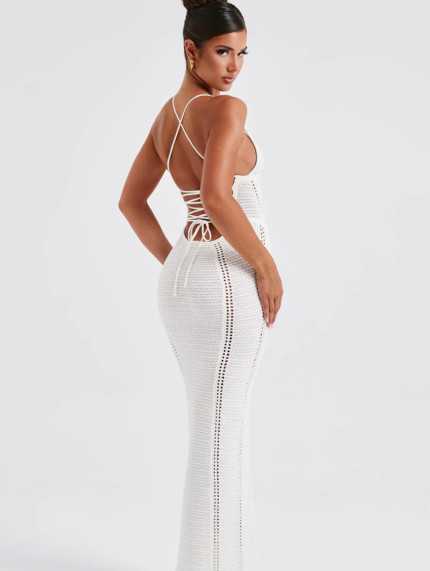 Vestido Rejilla Blanco