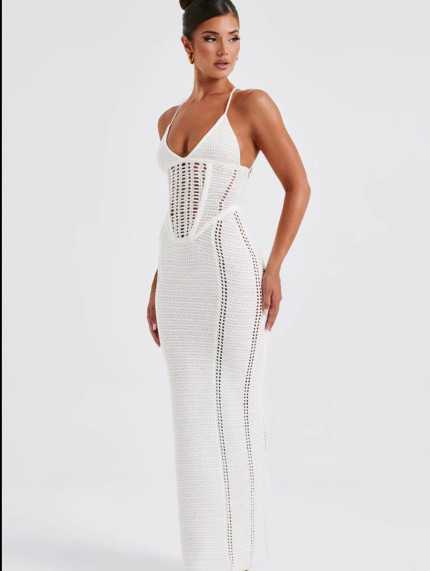 Vestido Rejilla Blanco