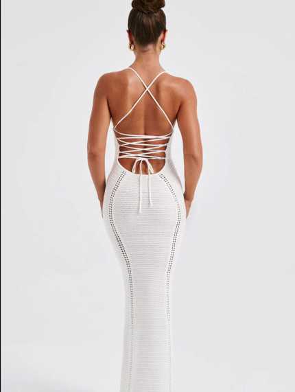 Vestido Rejilla Blanco