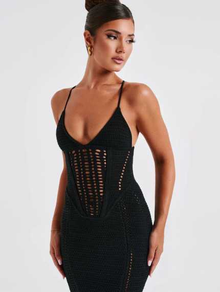 Vestido Rejilla Negro
