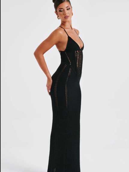 Vestido Rejilla Negro