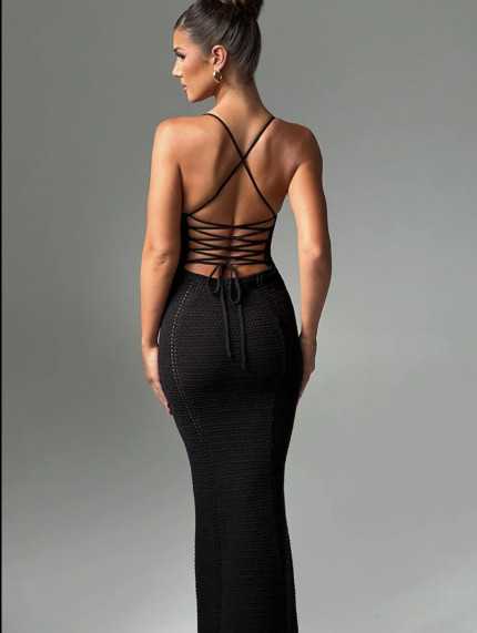 Vestido Rejilla Negro