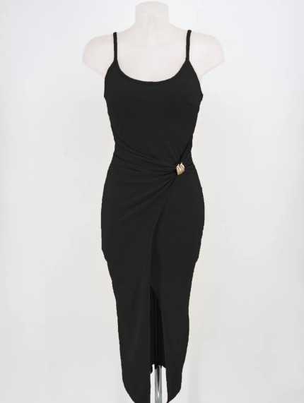 Vestido Detalle Canalé Largo