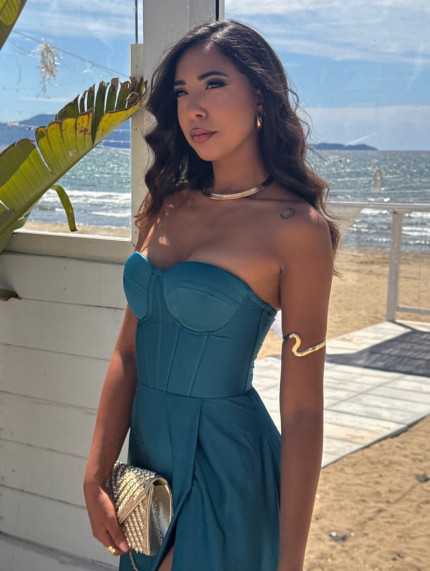 Vestido Corset Petróleo