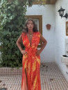 Vestido Velar Estampado Naranja