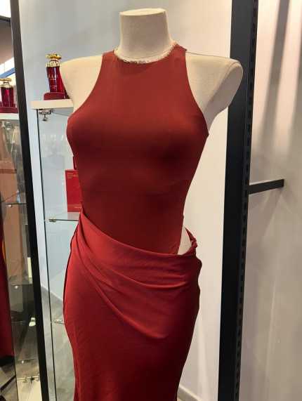Vestido Satén Granate